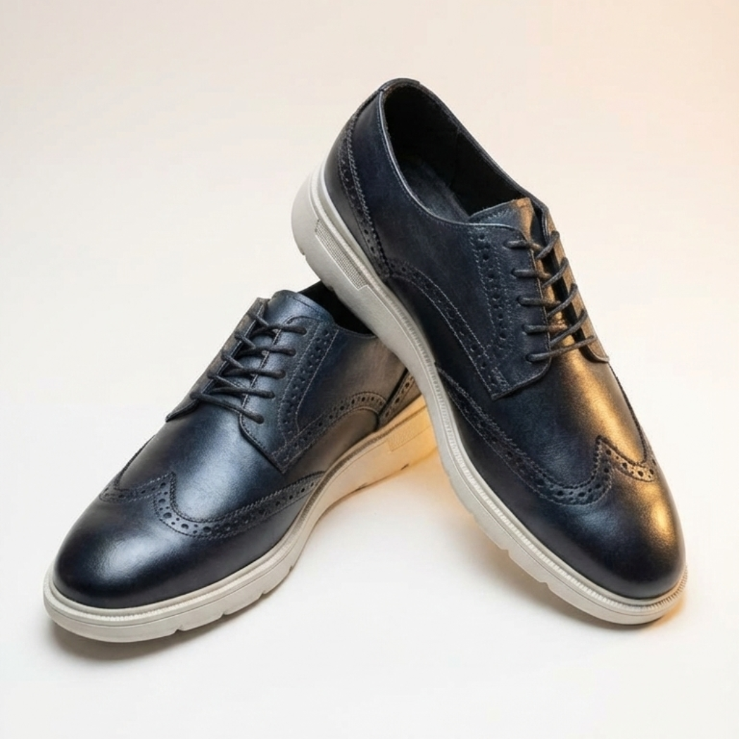 Zapato Gatsby brogue de piel atanada negra - Calzado Jácome (vista 4)