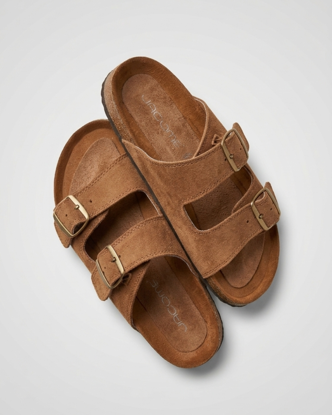 Sandalia Gamuza Camello | Piel