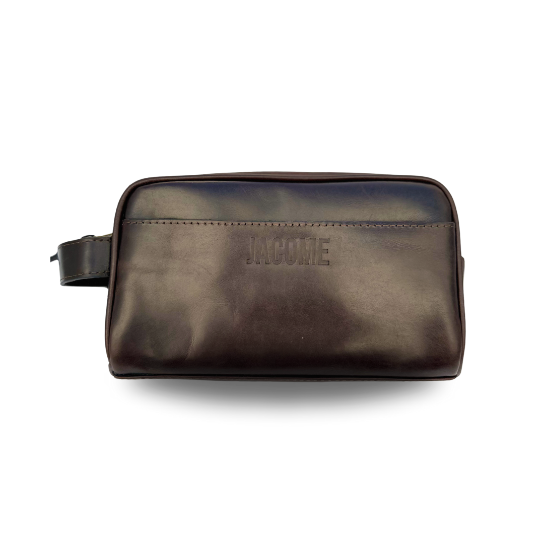 Bolso de piel lisa color chocolate para hombre con correa desmontable - Calzado Jácome