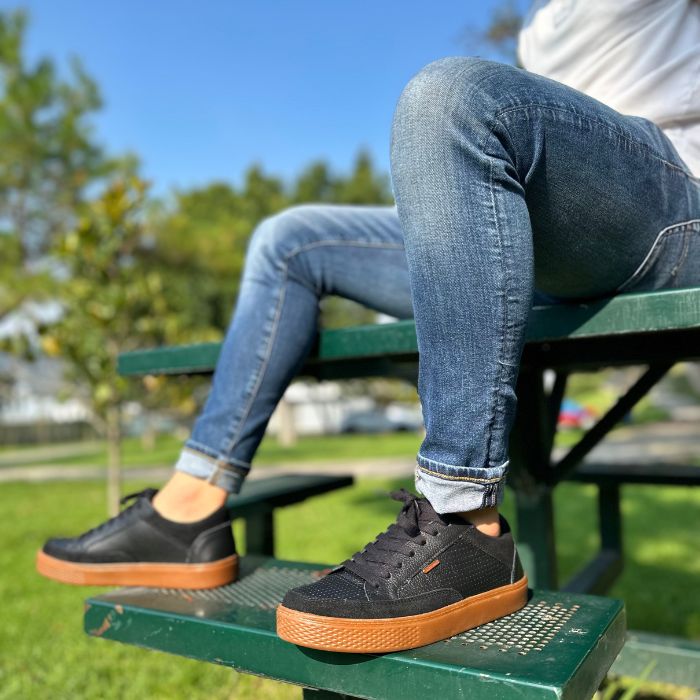 Tenis Bronx negros de piel premium con suela liga - Calzado Jácome (vista 2)