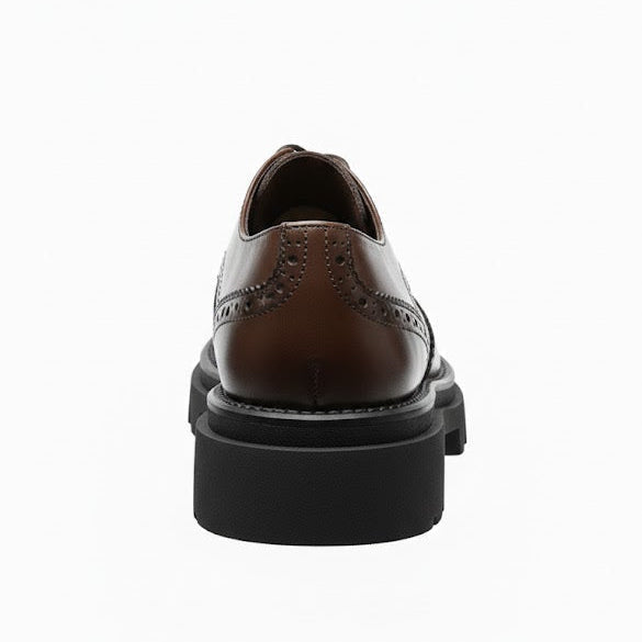 Zapato Brogue Balboa de piel pull-up café sombreada - Calzado Jácome (vista 3)