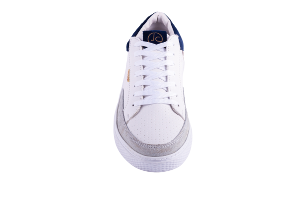 Tenis Bronx blancos con detalles en gamuza yeso, vino y marino - Calzado Jácome (vista 5)