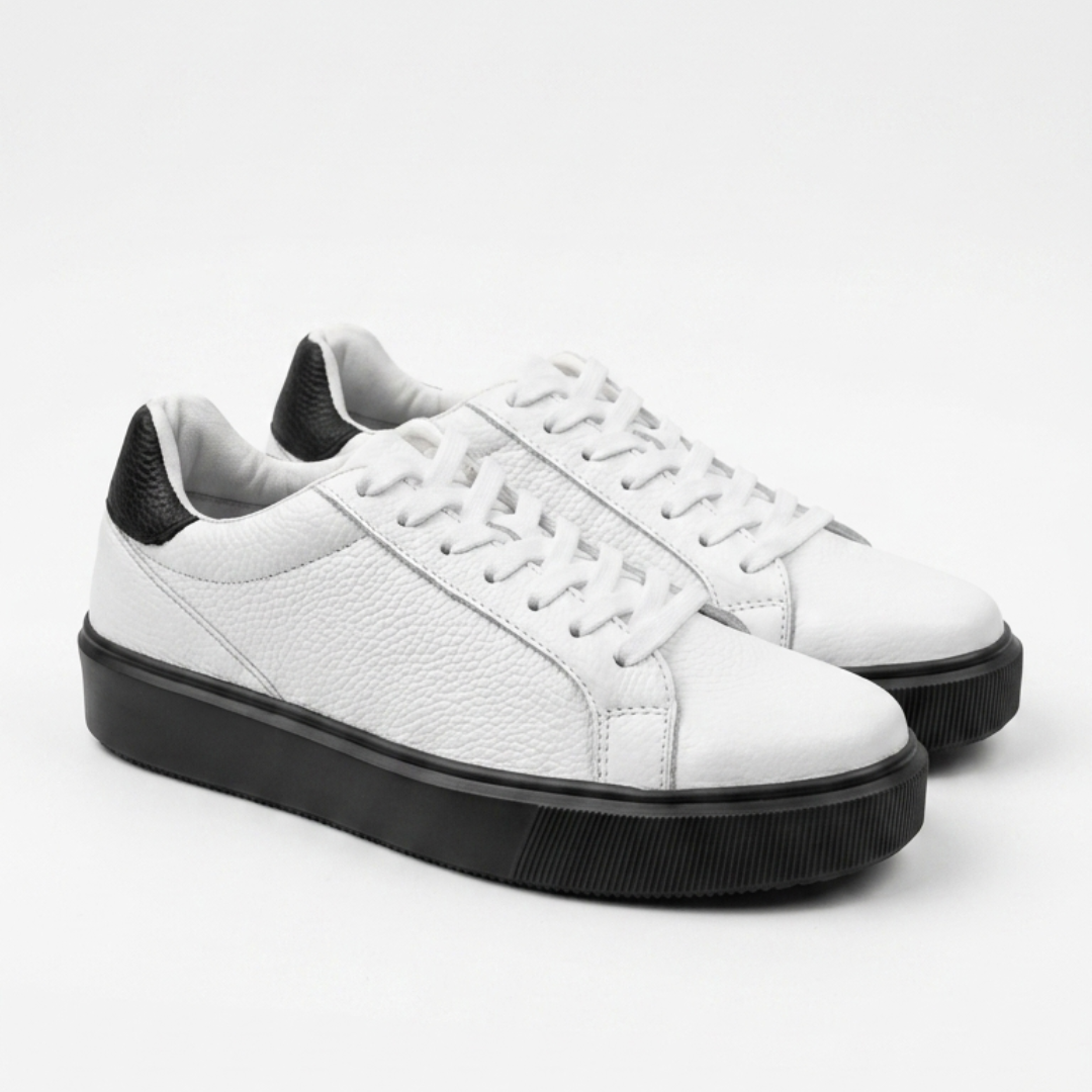 Blanco suela negra | PIEL
