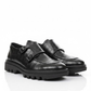 Zapato Monk Balboa de piel grabada tipo coco color negro - Calzado Jácome