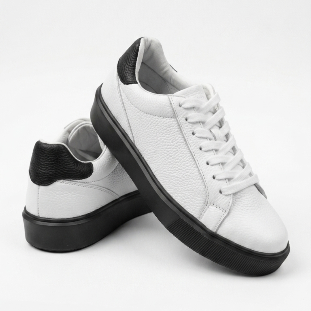 Blanco suela negra | PIEL
