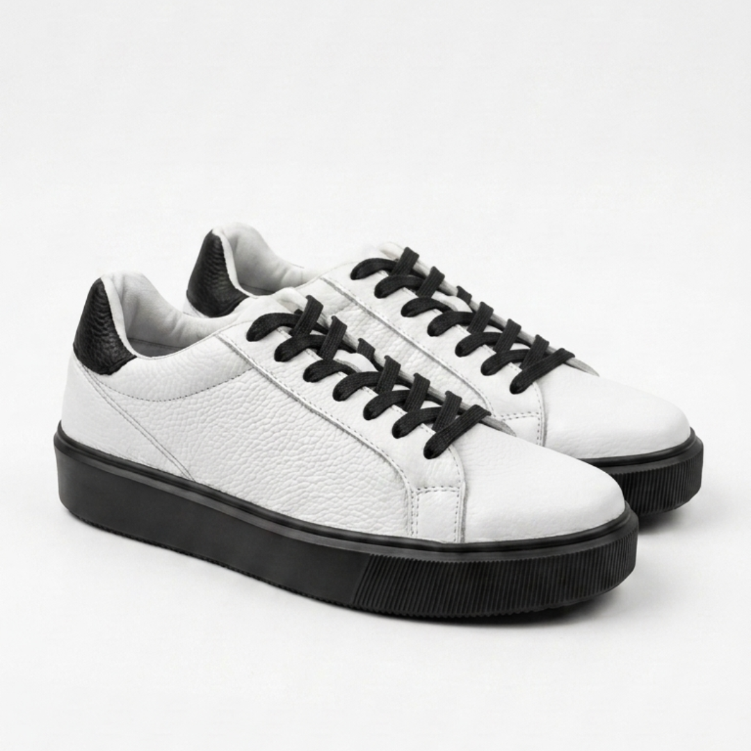 Blanco suela negra | PIEL