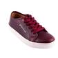 Tenis casuales Basic de piel color vino con suela antiderrapante beige - Calzado Jácome (vista 3)