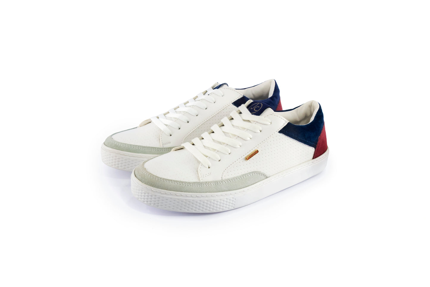 Tenis Bronx blancos con detalles en gamuza yeso, vino y marino - Calzado Jácome