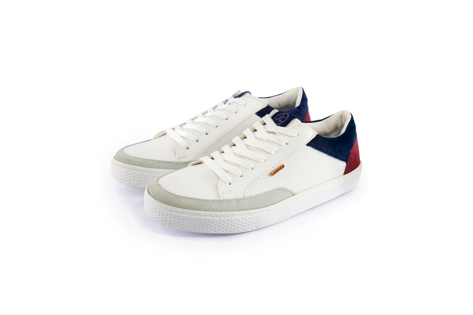 Tenis Bronx blancos con detalles en gamuza yeso, vino y marino - Calzado Jácome