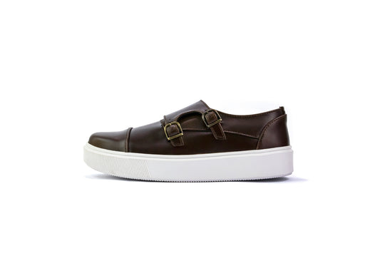 Zapato Monkstrap de piel color chocolate con doble broche - Calzado Jácome