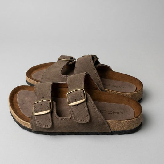 Sandalia | Piel gamuza musgo